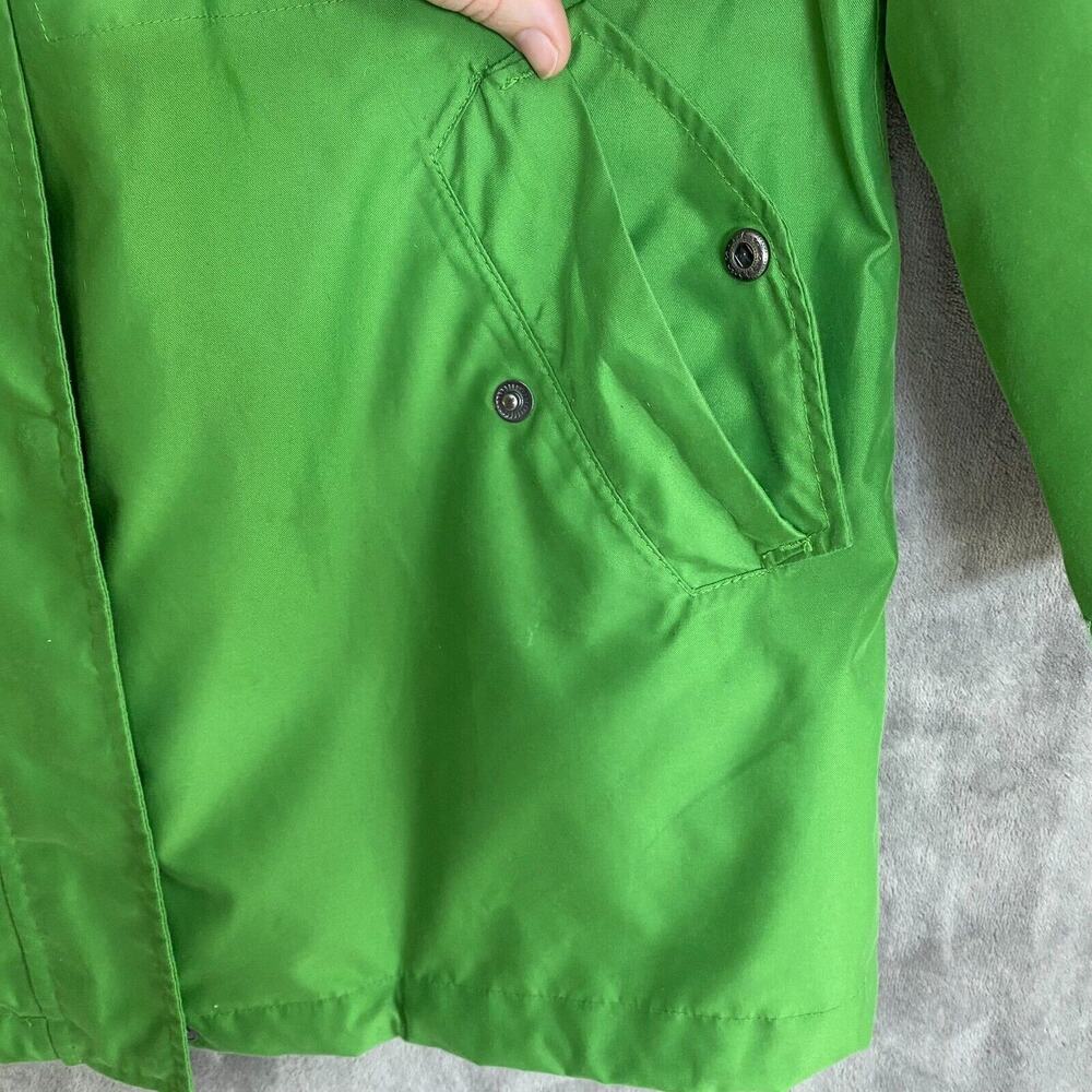 Lands End Womens Chore Coat Size Medium Kelly Green Mid Weight Barn Jacket Hood - Picture 5 of 14